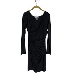 Leith Black Long Sleeve Cross Bodice Dress Medium